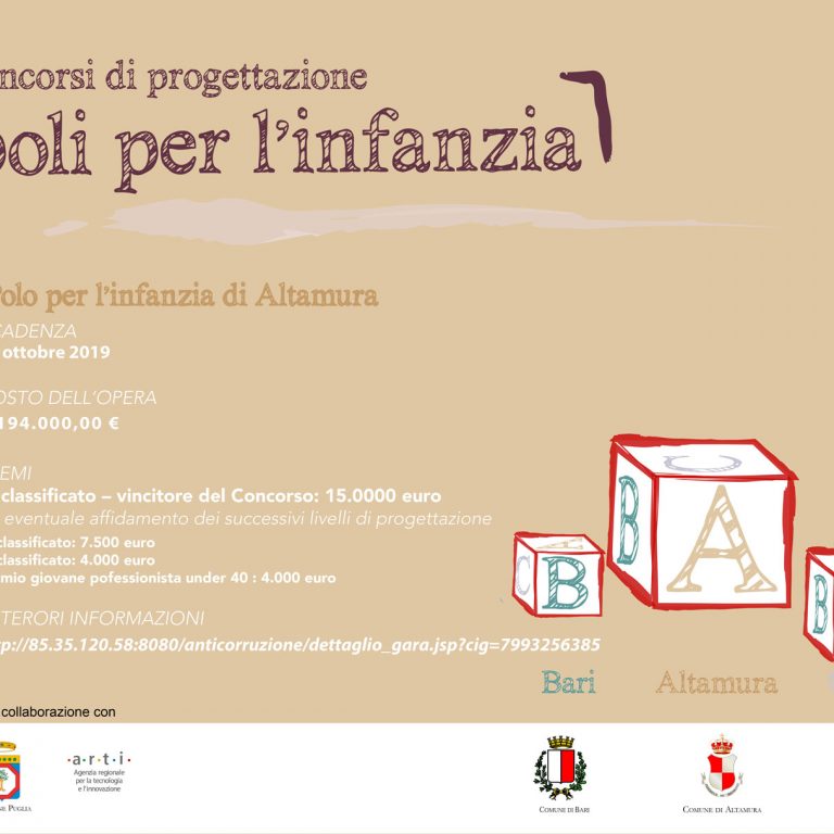 Concorso di progettazione per il Polo dell’infanzia di Altamura