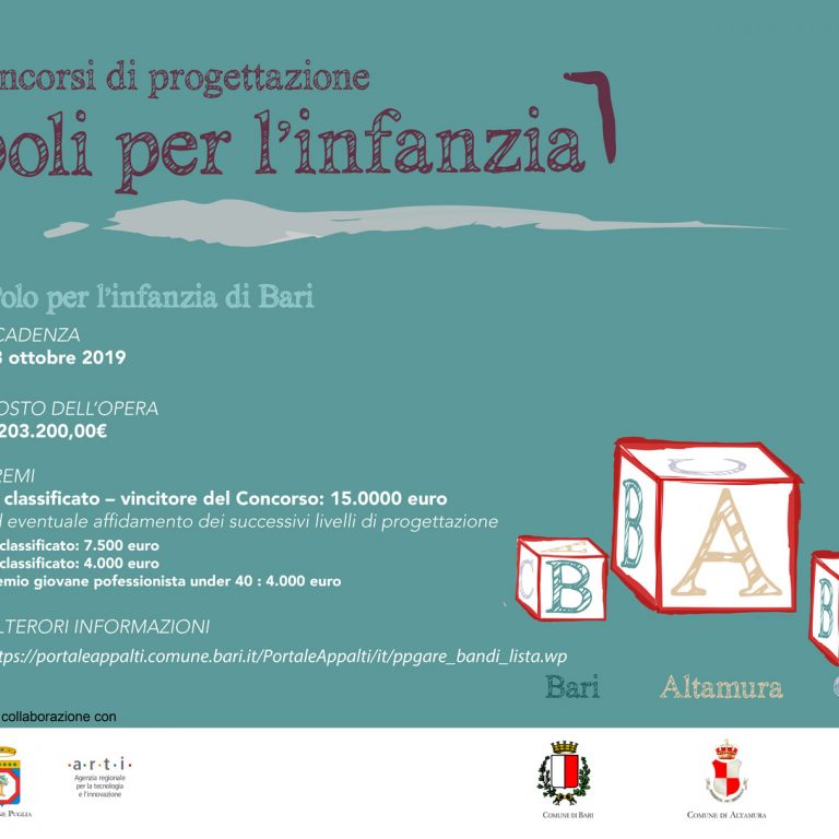 Concorso di progettazione per il Polo per l’Infanzia di Bari Concorso di progettazione per il Polo per l’Infanzia di Bari