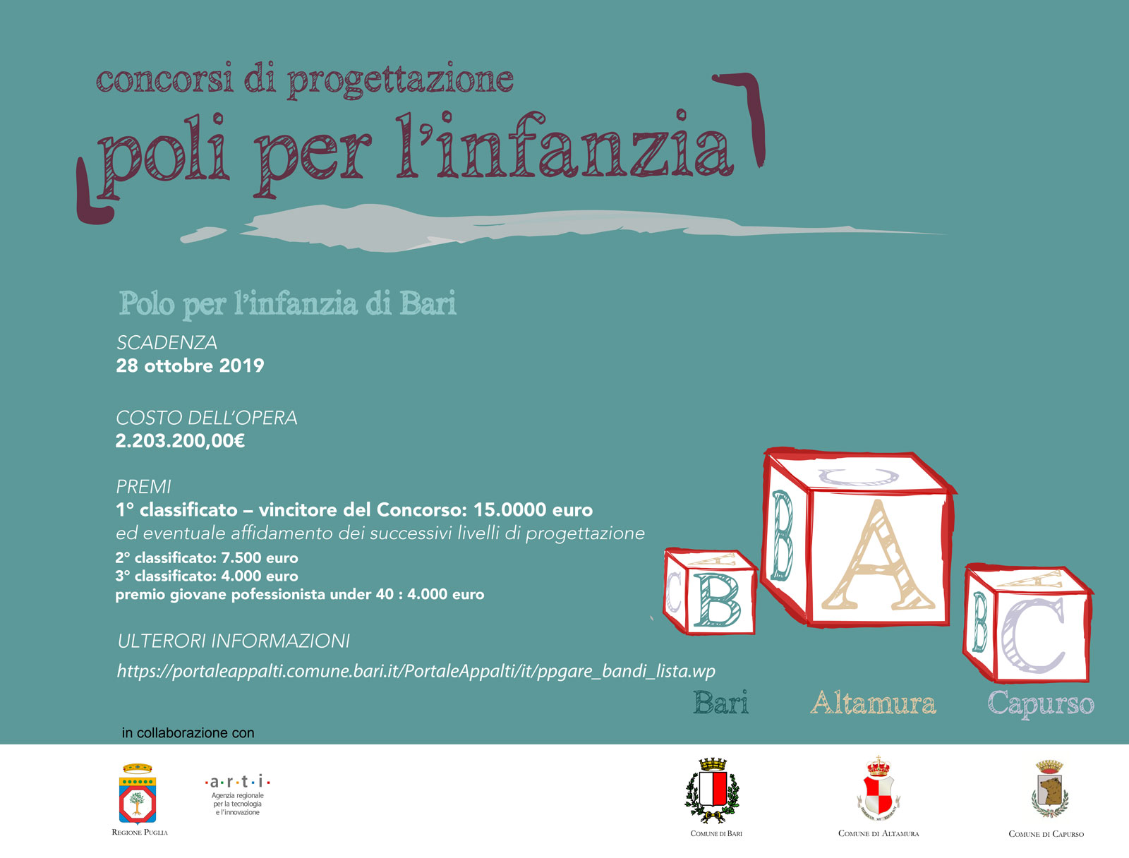 Concorso di progettazione per il Polo per l’Infanzia di Bari Concorso di progettazione per il Polo per l’Infanzia di Bari